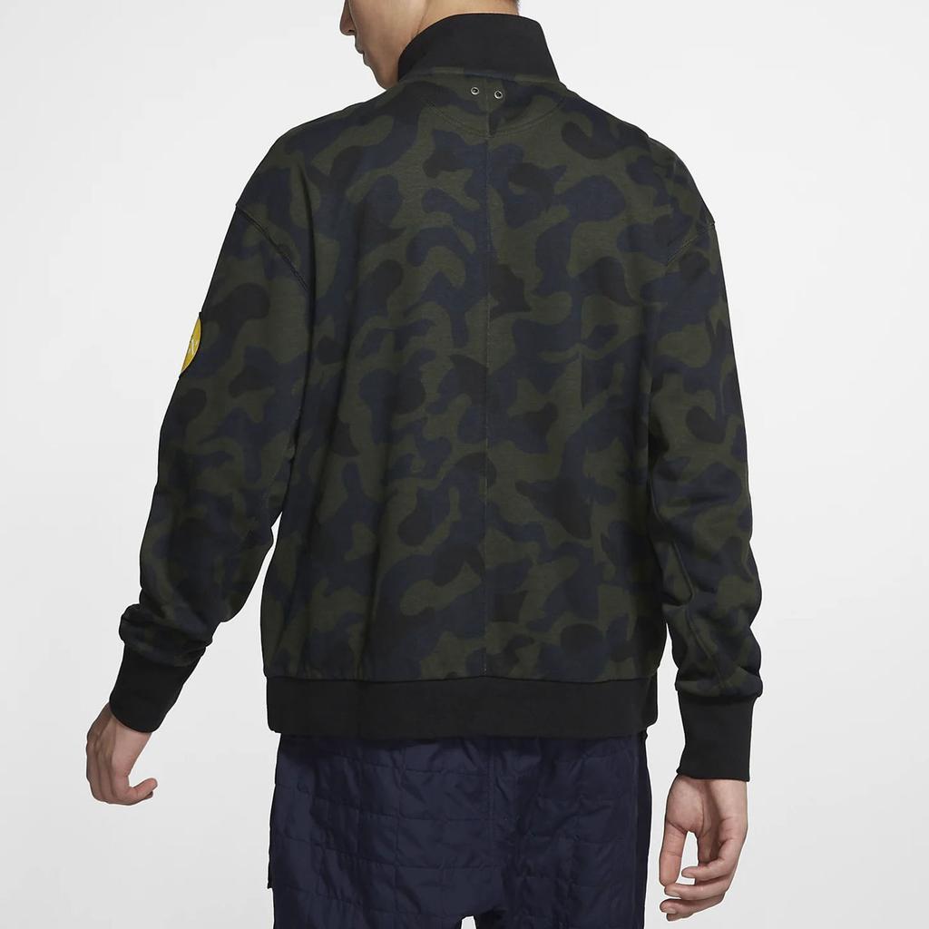 Nike Camouflage Casual Stand Collar Half Zip Design Pullover Sweatshirt Men Sweatshirt Black CD0439-475