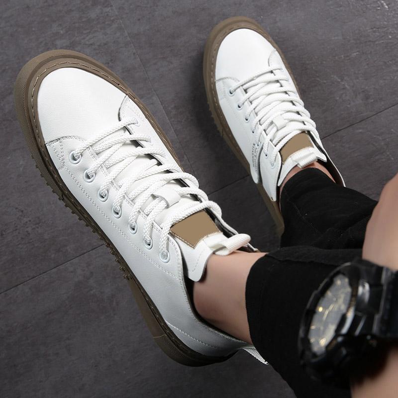 Fashion Men High-top Ankle Boots  Comfy Men Casual Sneakers Handmade Skate Shoes Men Vulcanize Shoes Spring Autumn Fashion Leather Boots