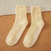 Non-shedding Coral Fleece Socks - Women's Solid Color Anti-slip Adhesive Socks for Winter and Autumn Warmth - Towel Half Fleece Floor Socks