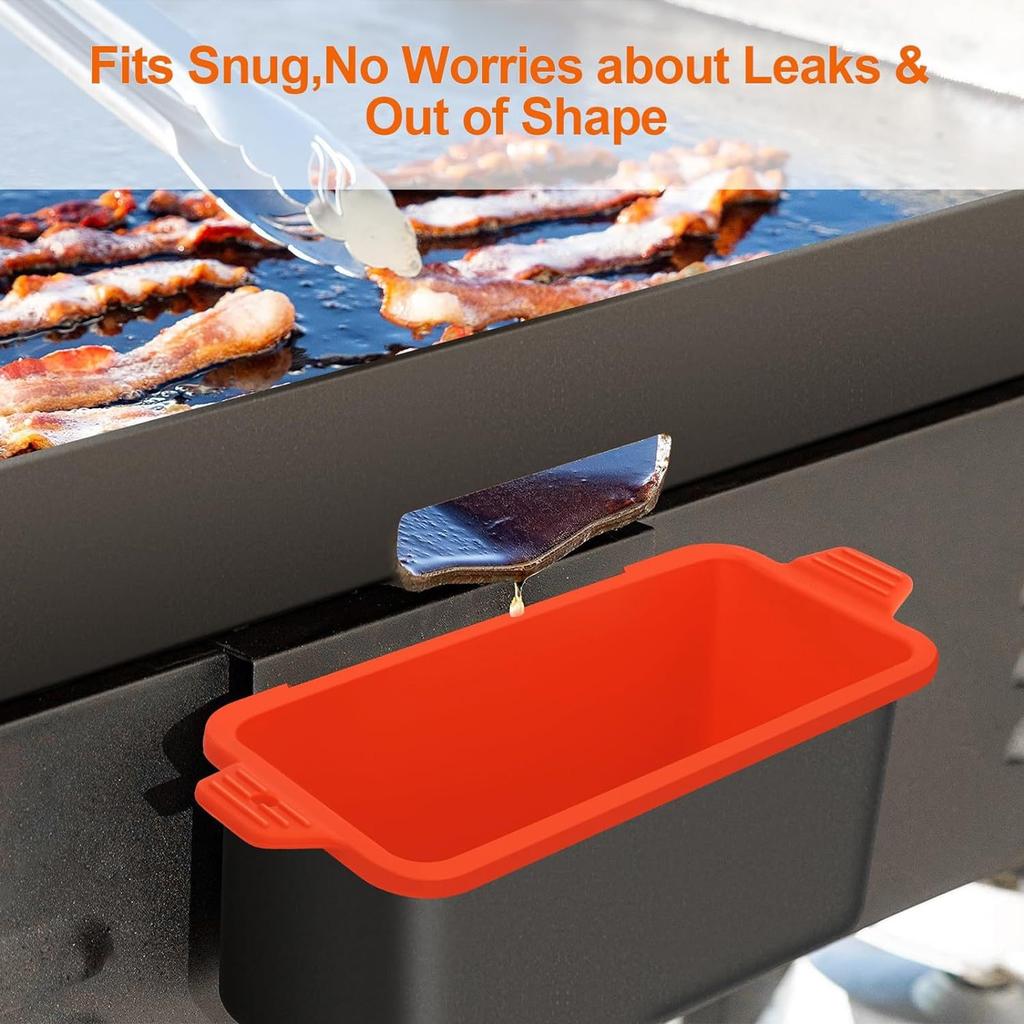 Silicone Barbecue oil collection box Foldable Silicone oil receptacle for  foldable grease lined silicone pad