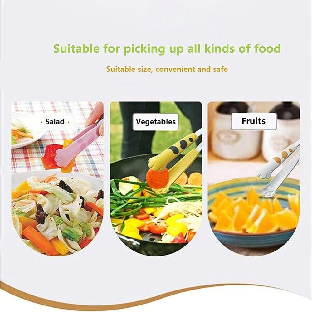 Cat Paw Shape Meal Tongs Stainless Steel Barbecue Tongs Multifunctional Food Tongs
