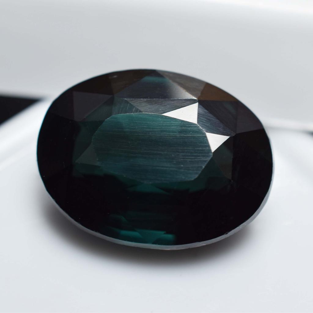 Natural Dark Green Sapphire Oval Cut 10.54 Ct Loose Gemstone CERTIFIED an-338-k