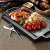 Barbecue Tray Cast Iron Baking Tray Outdoor Rectangular Barbecue Pan Steak Barbecue Plate Double Sided Baking Tray Iron Plate