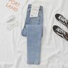 Women's Black Grey Slim Fit Nine-Point Skinny Jeans