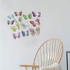6 Pcs 3D Butterfly Wall Stickers Double-Layer Wing Butterfly Wall Art Glitter Sequined Removable Hollow Mural Decals for Birthday Cake Decoration