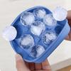 Ice Cube Mold Covered Dust-Proof Silicone Ice Cube Maker with Water-Draining Design 9-Compartment Food-Grade Silicone Football Shape Ice Ball Tray