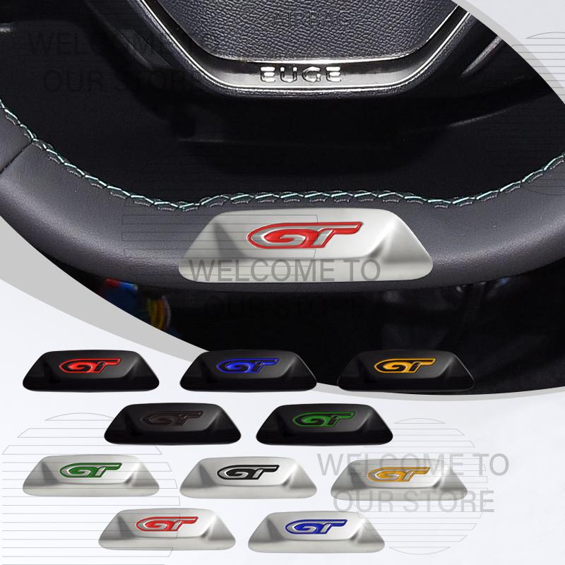 VZQR9 Car Decor Metal GT Emblem 3D Sticker For Peugeot 5008 208 508 4008 3008 GT Line Steering Wheel Badge Decals