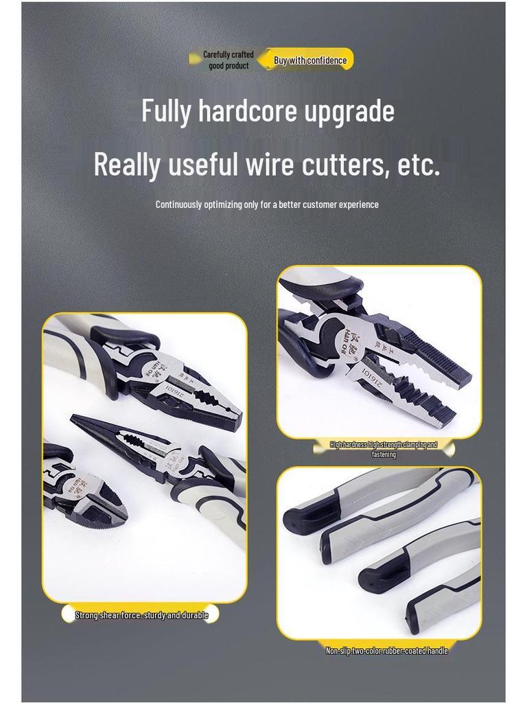 High Hardness Steel Wire Cutters & 6-inch Angled Pliers for Household Use