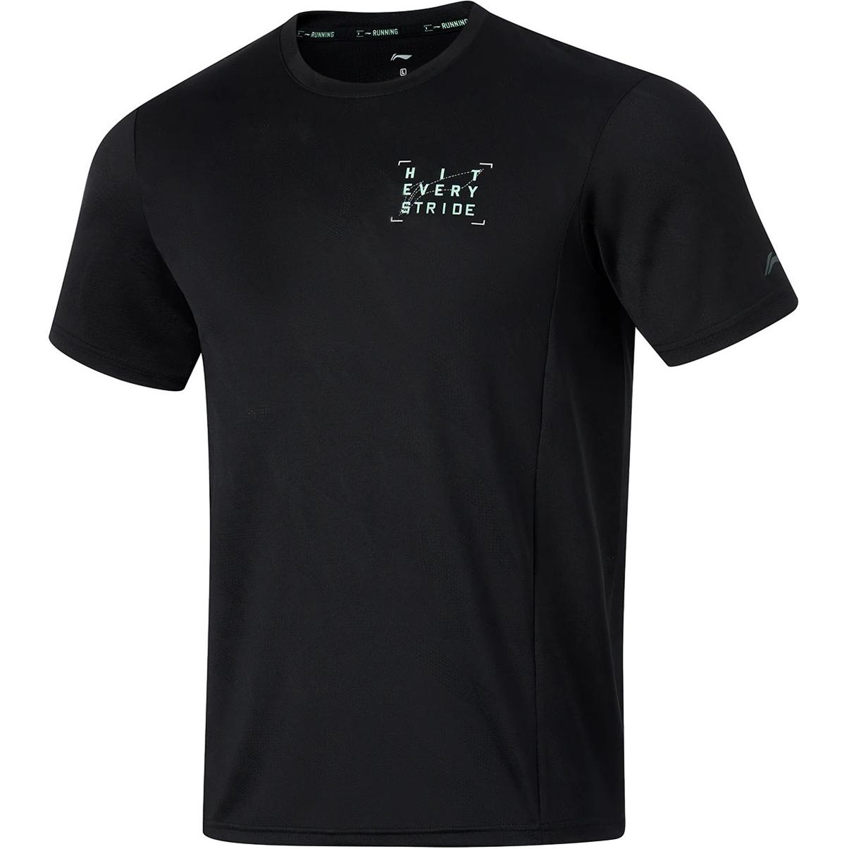 

Li Ning Беговая серия Буквенная Повседневная Удобная Футболка с коротким рукавом Мужские топы Черный ATSU575-1 3XL