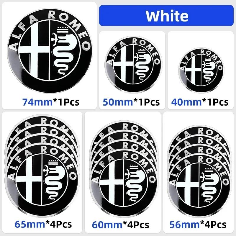 

For Alfa Romeo 2026 Hot Sticker for Alfa Romeo 147 Giulietta Stelvio 40mm 50mm 56mm 60mm 65mm 74mm Car Front Hood Emblem Logo Re 40mm 1 piece белый