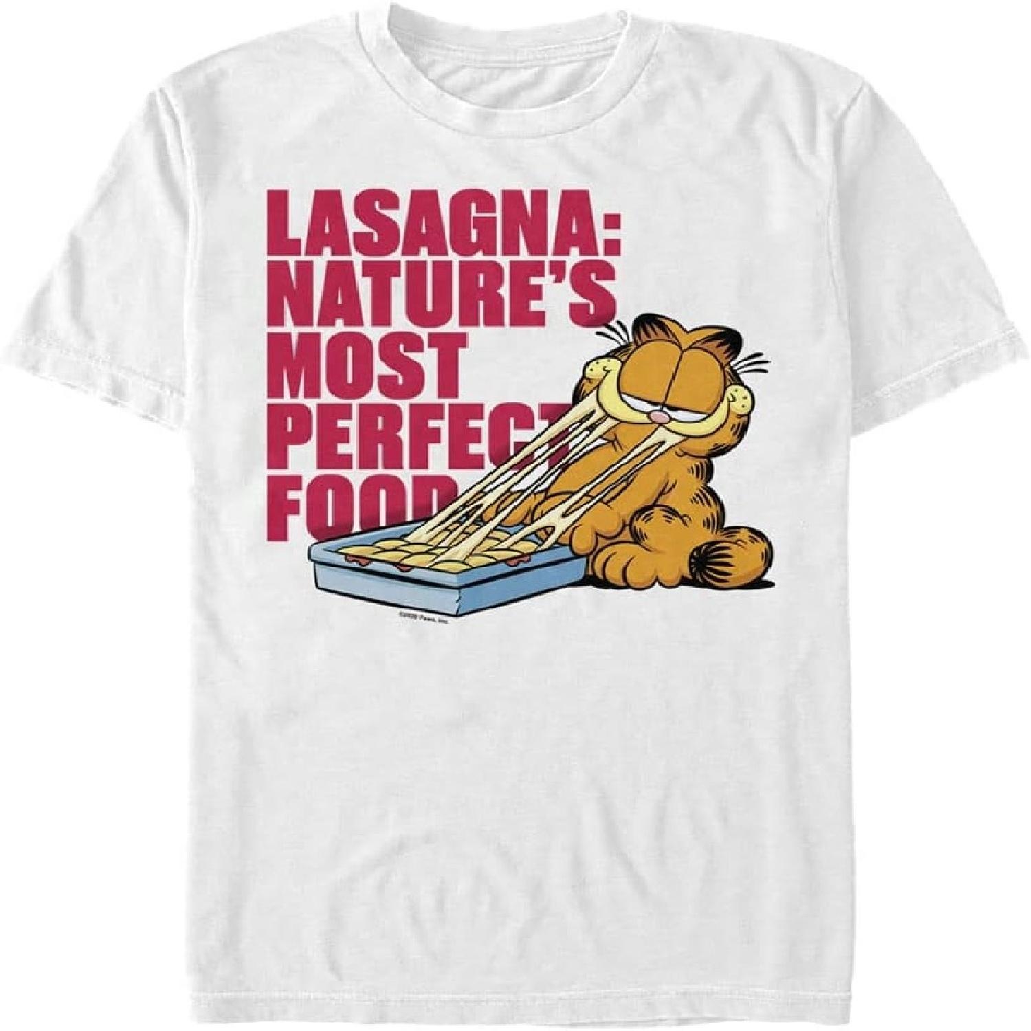 Nickelodeon Большие и высокие Гарфилд Лазанья Мужские Топы Футболка с коротким рукавом S белый