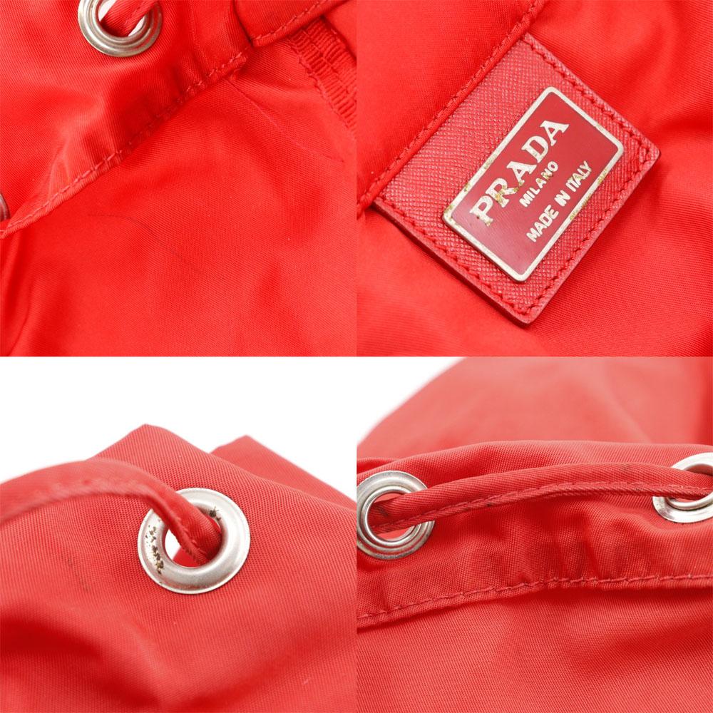 PRADA Backpack Daypack Red Nylon Women Used