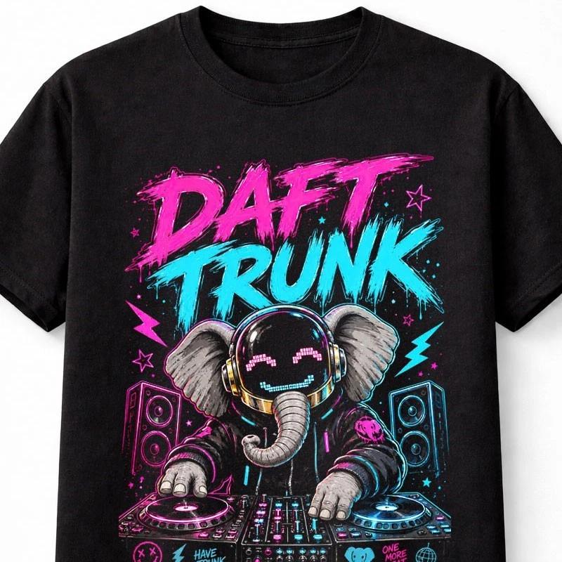 Elephant DJ Daft Trunk Funny Daft Punk Rave EDM Music Graphic Unisex TShirt S