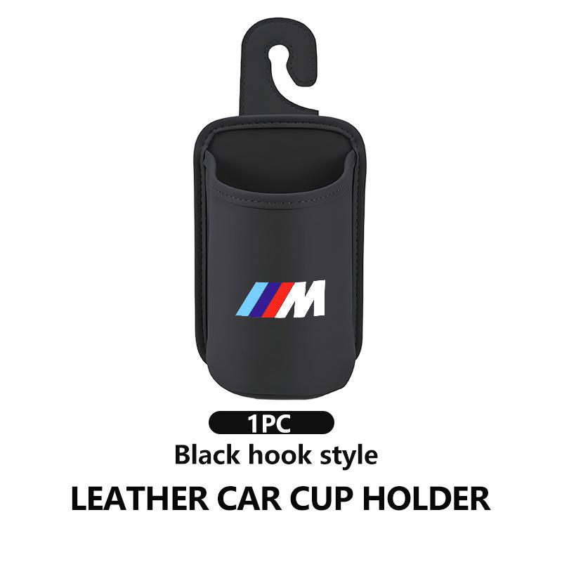 NTSM5 Leather Car Seat Cup Holder Hang Drink Storage Box Accessorie For BMW 1 3 5 7 Series M F01 F20 F10 F13 E52 E53 E60 E93