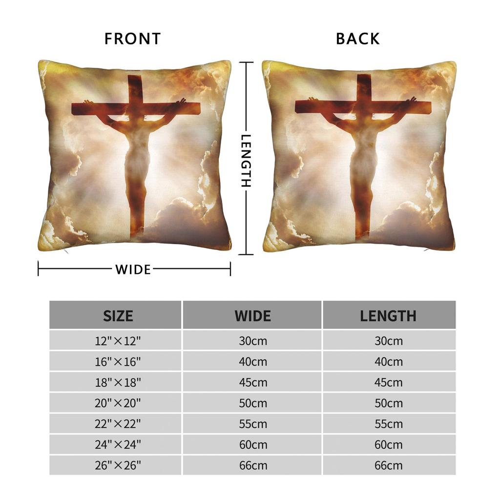 Holy Spirit Jesus God Jesus Square Pillow Covers Car Christian Jesus on the Cross Cushion Case Funny Decor Pillowcase 45*45