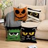 Halloween Holiday Party Decorations Funny Expression Ghost Face Pillow Cover Suitable for Home Living Room Sofa Room Decoration