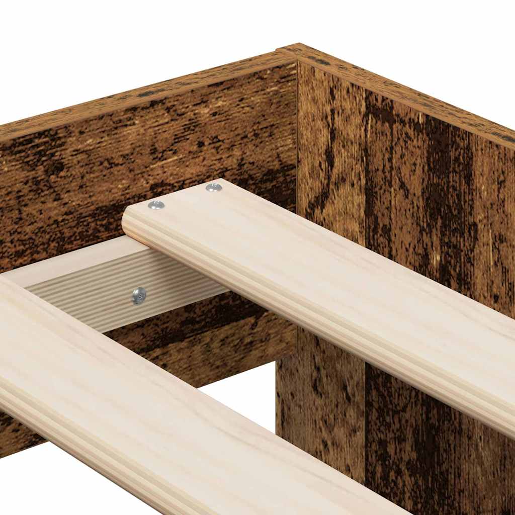 Bed Frame with Drawers Rustic Wood Finish 70 x 190 cm Engineered Wood