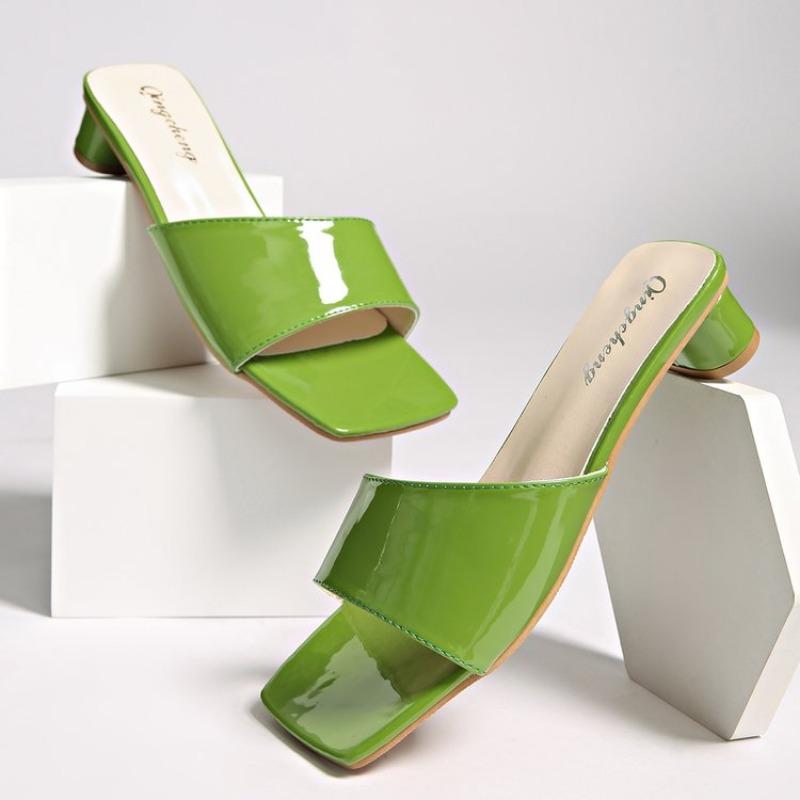 Fashion New Slippers Women's Fashion Open Toe Sandals Sexy High Heels Lady Slippers Low Heel Summer Sandals New Size