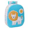 Sac À Dos - Safta - Lion 3D - Adaptable Chariot - Polyester Résistant - Blanc/Bleu