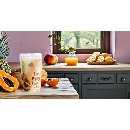 Saipro's EATERY HARVEST Ripe Papaya Powder 400 gm (200 * 2 packs) For Food, Beverages| Tenderizer| Cosmetics, No preservatives, No added sugar