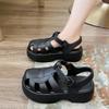 Fashion Baotou Roman Sandals Women's 2024 New Summer Platform Casual Women's Shoes Versatile Retro Hollow EVA Cool Slippers