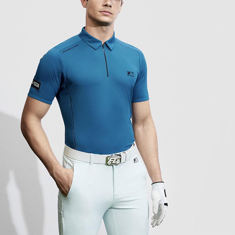 FILA Golf Polo Shirt Men's Logo Blue A11M415104F-DG