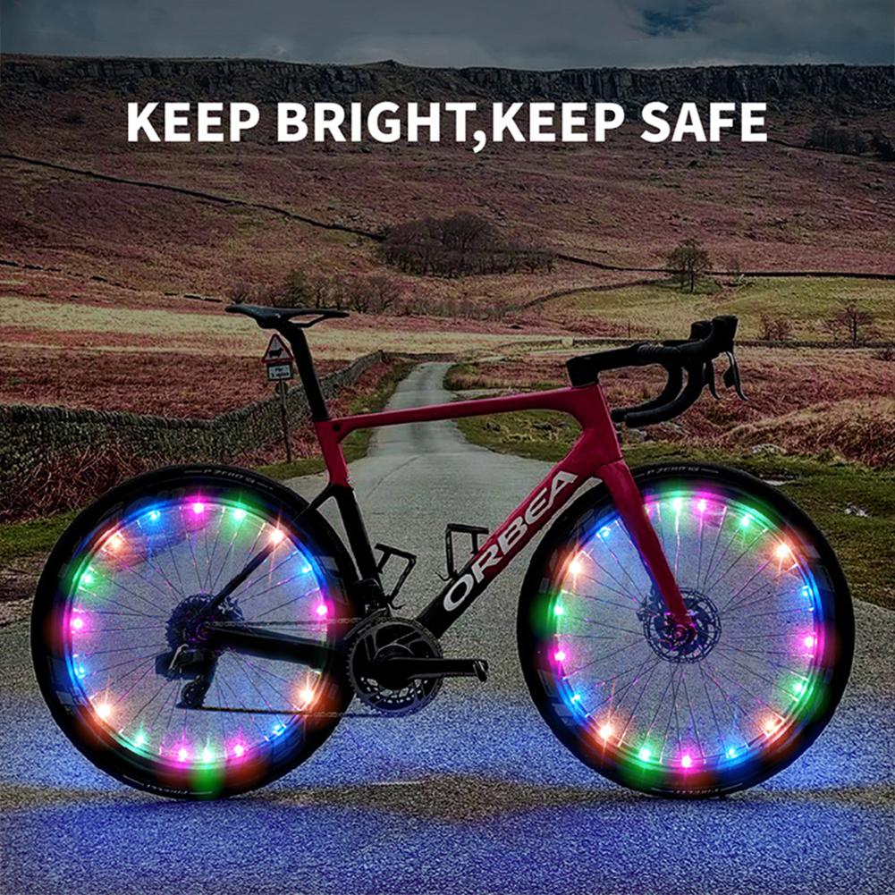 Bicycle Wheel Lights Mountain Bike Frame Decoration Bicycle Spoke Lights Night Riding Bicycle Wheel Lights Valve Lamp 7