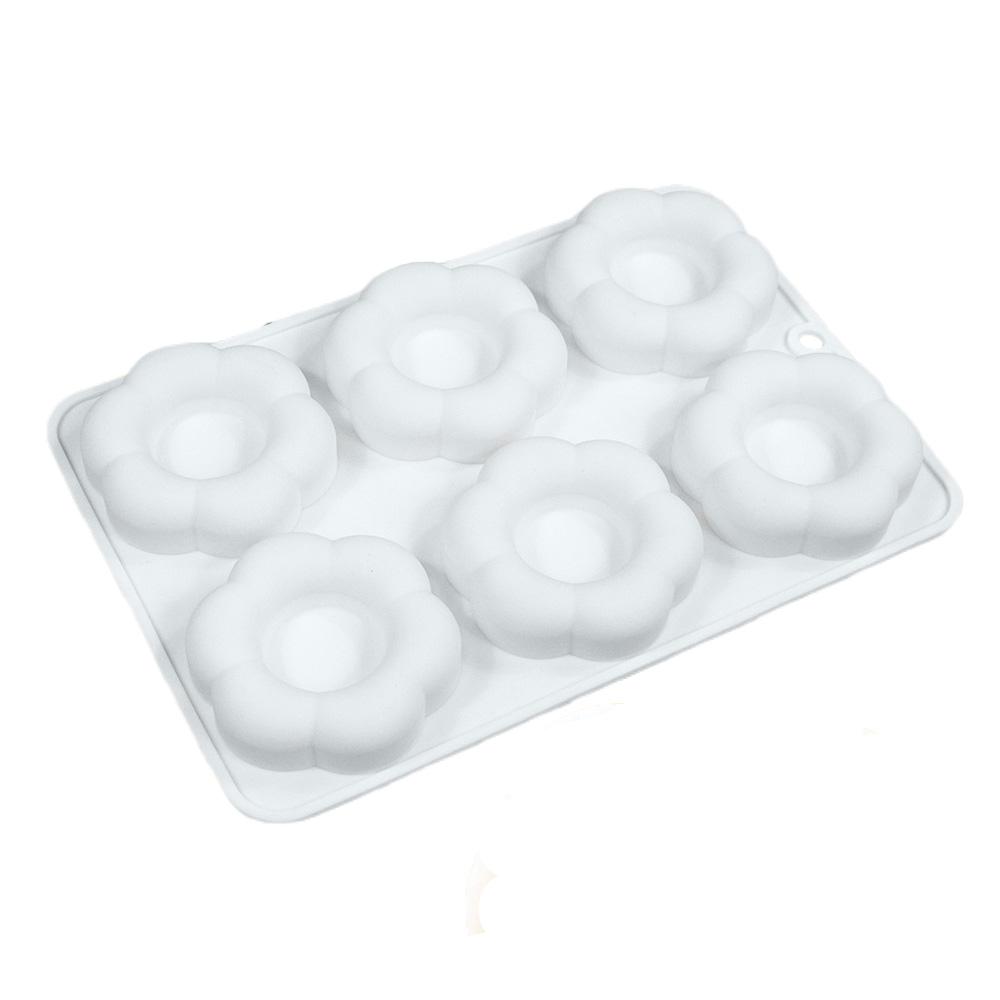 6 Cell Mini Donut Silicone Mold Bonsai Flower Baking Pan Baking Pastry Chocolate Cake Dessert Tool Bagels Muffins Donut Maker