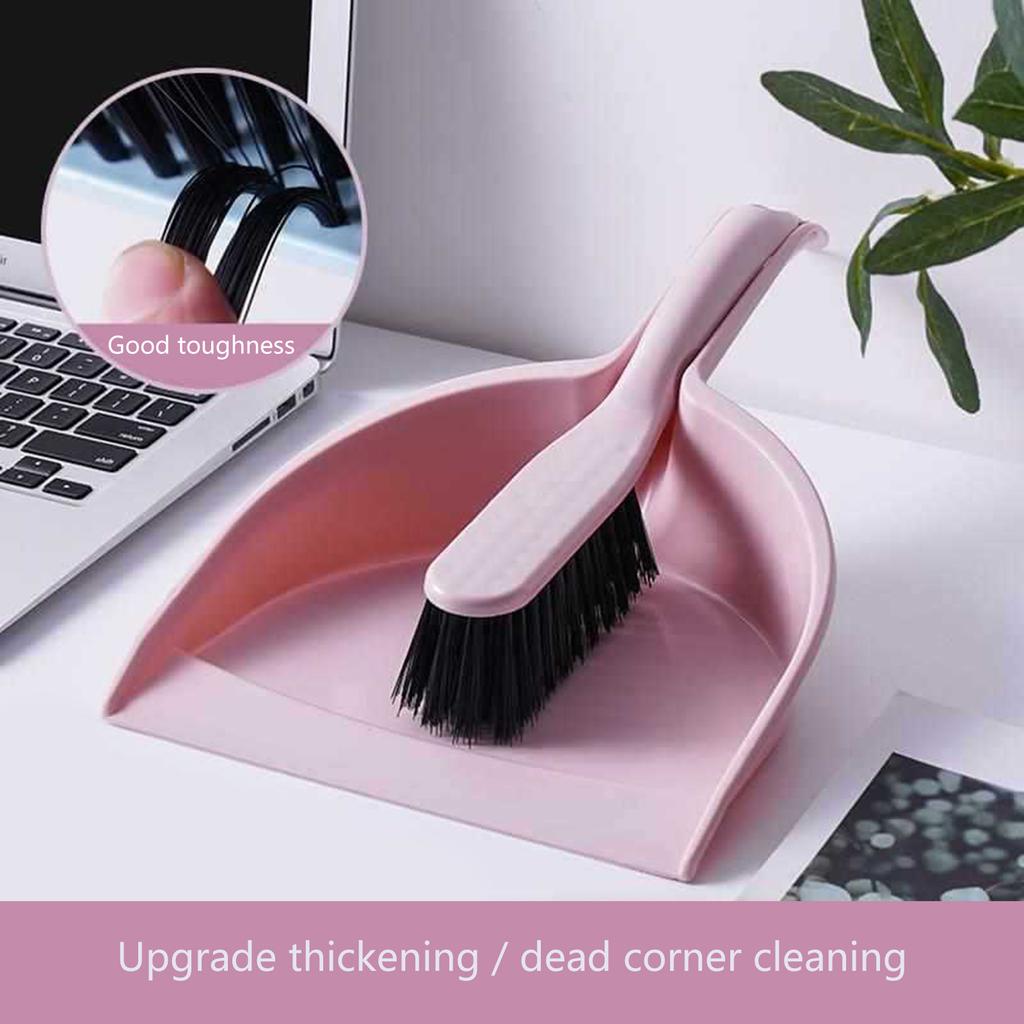 Small Broom and Dustpan Set Mini Hand Broom Dust Pan with Cleaning Brush Combo for Home Desktop Sofa Kitchen Keyboard