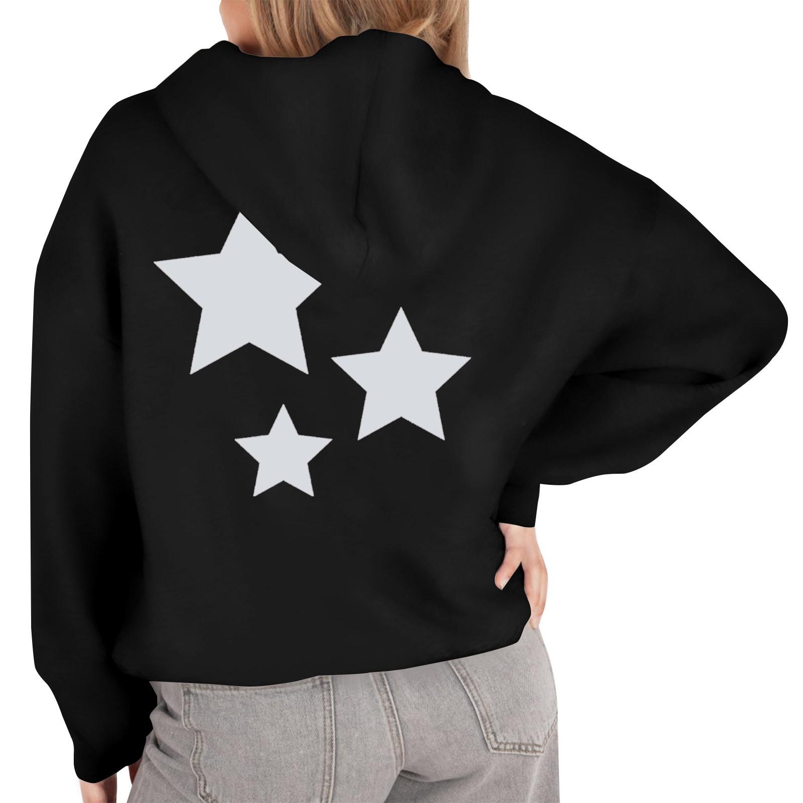 

Толстовка большого размера для женщин с круглым вырезом и принтом, с длинным рукавом, толстовка L чёрный