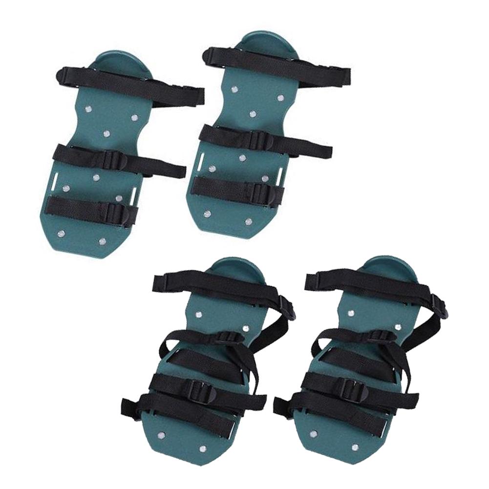1 P  of Lawn Aerator Sandals Heavy Duty Grass Spiked Shoes with Buckle Garden Tool (4 Straps)