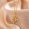 Exaggerated Arabic Sun Star Stainless Steel Necklaces Women 18K Gold-plated Necklace Wedding Jewelry Accessories Birthday Gifts