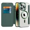 Leder Flip Cases für Magsafe Magnetisches kabelloses Laden für IPhone 14 Plus 13 12 11 Pro Max Lens Grass Wallet Card Slot Holder Cover