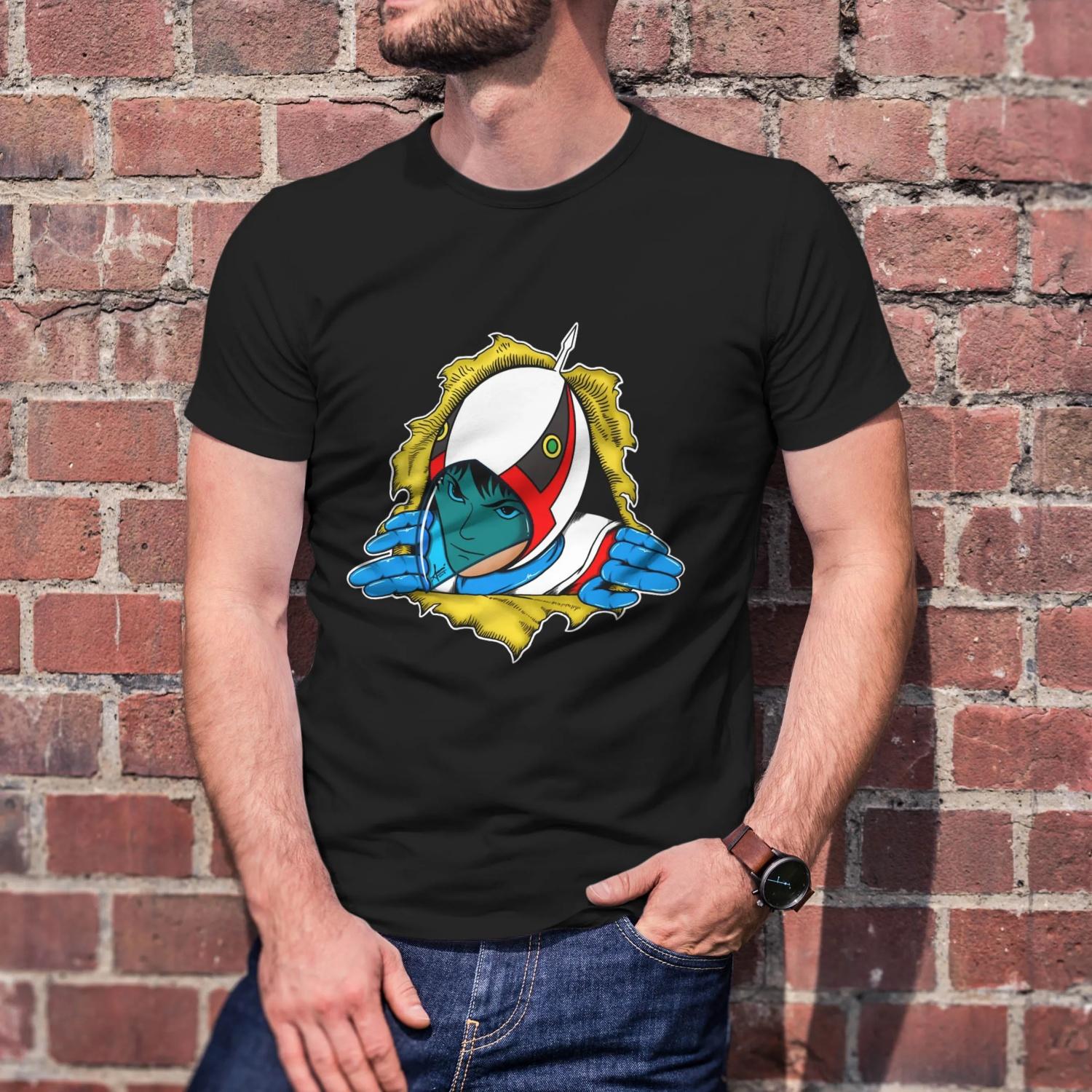 Gatchaman G Force Battle of The Planets Graphic Printing T Shirts Unisex Cotton Vintage Round Neck Tees Short Sleeve S чёрный