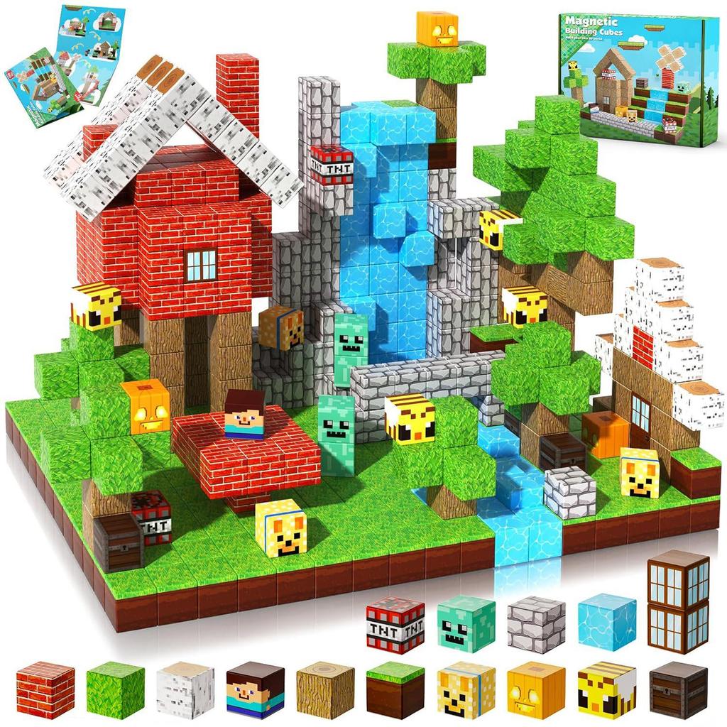 Cross MC Minecraft Magnetic Cube Puzzle: Educational Magnetic Blocks for Kids