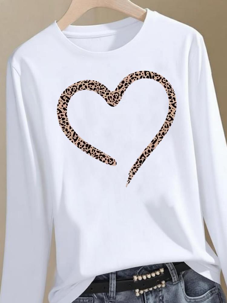 (Asian Size) flower style trend Clothing Women Graphic Tee o-neck Print T Shirt Casual autumn winter spring Fashion Top Long Sleeve T-shirts