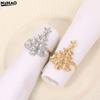 6Pcs/PACK  Christmas Napkin Rings Xmas Tree Ornaments Christmas Home Kitchen Dinner Table Decoration New Year Party Supplies