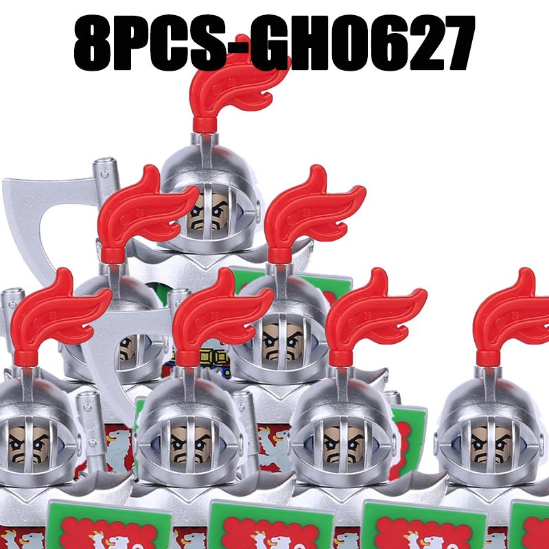 Medieval Military Europe King Soldier Figures Building Blocks Castle Lion Knight Sword Infantry Weapon Warrior Bricks Toys Gifts
