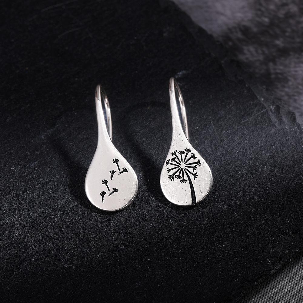 Commuter earrings, minimalist vintage dandelion earrings, women's niche fashion earrings