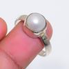 Natural Pearl Gemstone Handmade 925 Sterling Silver Jewelry Ring Size 8.5 ZS-1885