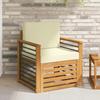 Outdoor Sofa Set Solid Acacia Wood and Polyester