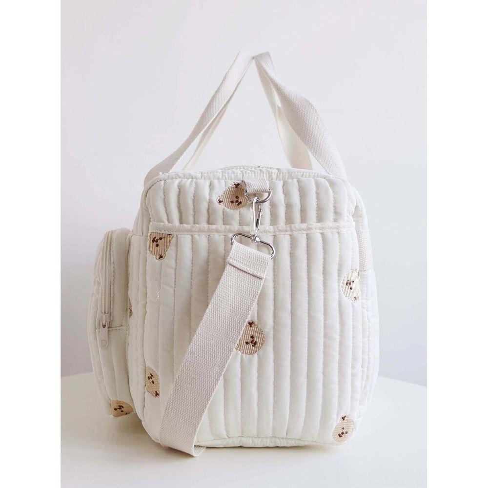 Little Bear Embroidered Mommy Bag Large Capacity Handbag  for Travel Outdoor