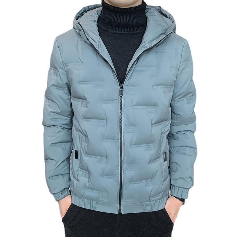 Giacca in Piuma Invernale da Uomo Giacca Ispessita Versione Coreana Tooling Leggera e Corta Giacca in Piuma da Uomo