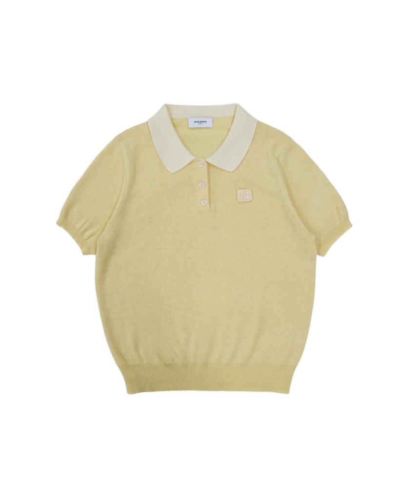 MONBIRDIE GOLF Sweetie Mb Short Sleeve Knit Yellow