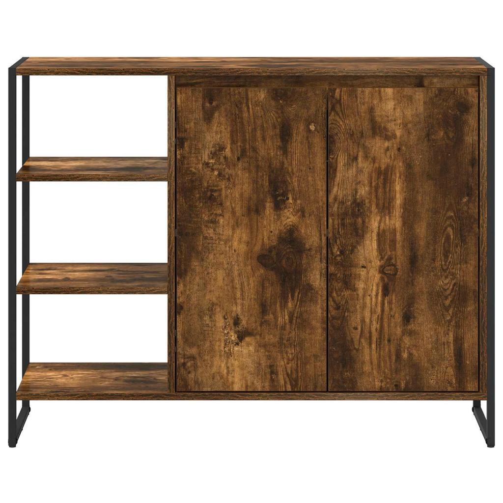 Side Cabinet Smoked Oak 96.5 x 30 x 75 cm Particleboard