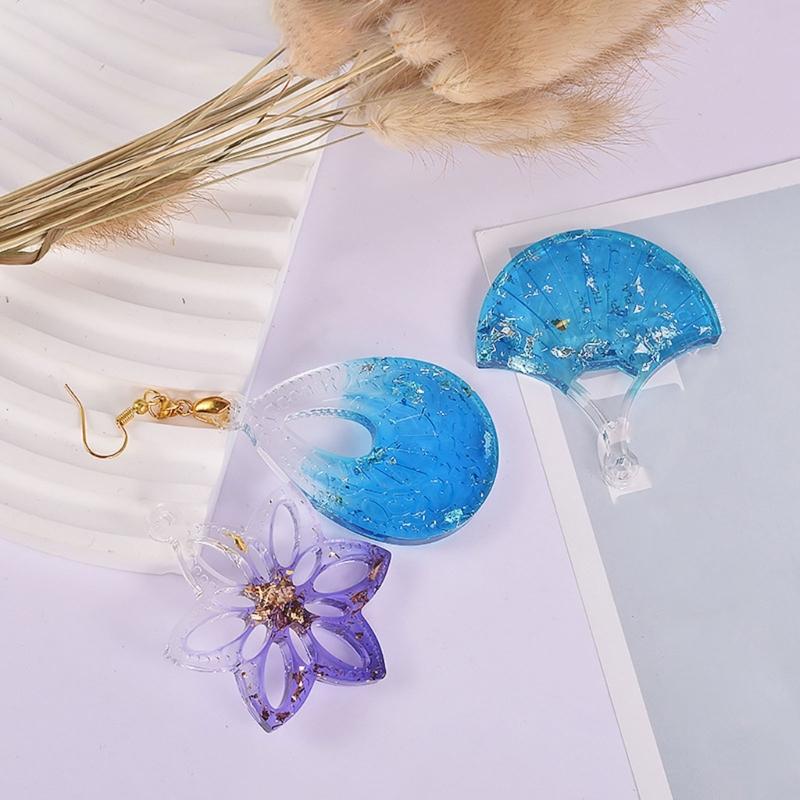 71 Resin Jewelry Molds with Earring Resin Molds,Earring Hooks,Jump Rings for Pendant Keychain Resin Jewelry Making