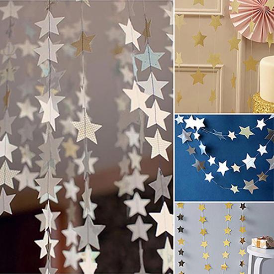 4M Świąteczna Girlanda Gwiazda Dekoracja Imprezy Świątecznej Ozdoba Choinkowa Girlanda