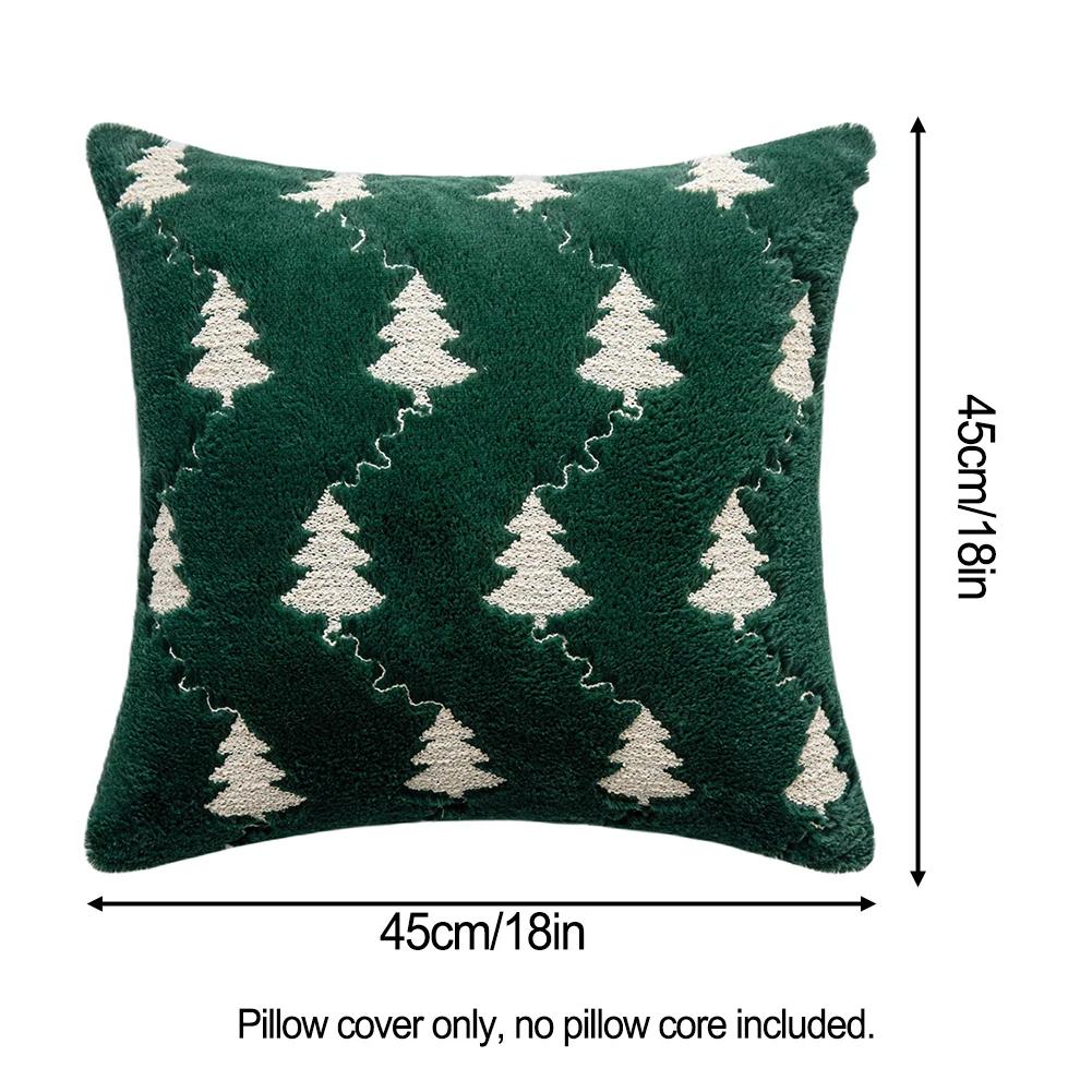 Для кровати Для гостиной Рождественские украшения Подушка Рождественская елка Наволочка Уютные ночи Квадратный плед Подушка Чехол зелёный 2739₽