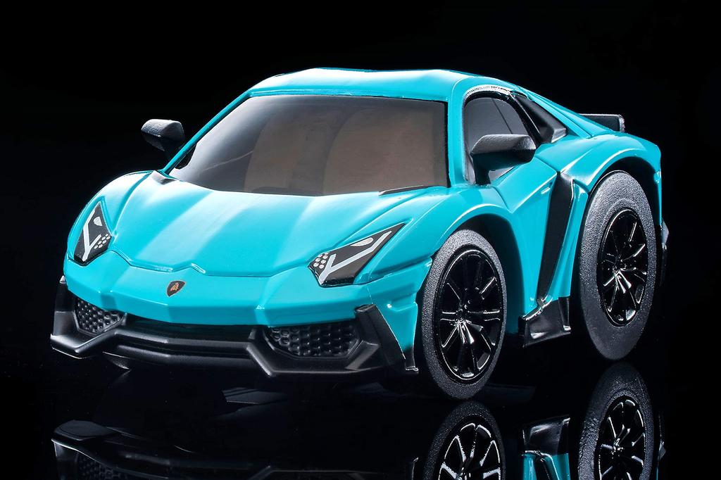 TOMYTEC zero Lamborghini Aventador Anniversario Light Blue Choro-Q Z-75c 50° (Finished Product)