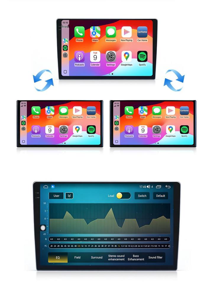 Wireless CarPlay for Qualcomm G6-Lirk Android: Large Screen Car Navigation & Headrest Display